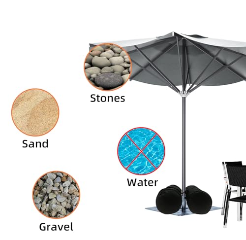 Umbrella Base Weight Sand Bags, 2 x 50 LBS Fillable Sand Bag for Umbrella Base, Cantilever Patio Umbrella, Trampoline, Outdoor Garden Backyard Furniture (Without Filler) - color: New-2 pack（52lbs each）