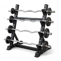 Barbell Storage Rack for Home Gym, 4-Tier EZ Curl Bar Stand with Steel Frame, Workout Bar Holder Organizer for Garage Gym Fitness Room Equipment