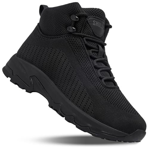 SHULOOK Non Slip Work Boots for Men Slip Resistant Lightweight Kitchen Chef Shoes for Restaurant Food Service Comfy Working Shoe Ankle Support Mesh Walking Footwear Black - size: 11