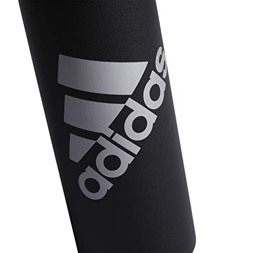 adidas Stainless Steel Metal Water Bottle 20 oz (600 mL) Screw Cap - color: Black/Silver Metallic