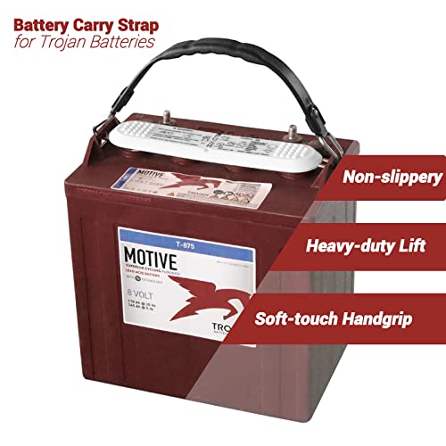 Golf Cart Battery Lifter - 2 PCS, Carry Strap for Trojan, Club Car, EZGO, Yamaha - Black or Orange - color: Black