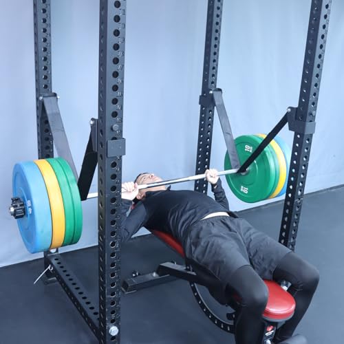 MARLANG Power Rack Attachments Safety Straps Squat Rack Attachments Fit 3x3 Power Rack for Row Deadlift Bench Press Hip Thrust Chest Press and More - size: 2"x2" Post,1" Hole diameter,Straps Length 47.24"