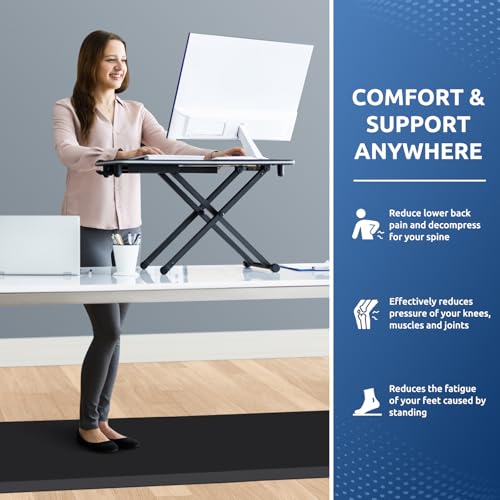 KitchenClouds Kitchen Mat Cushioned Anti Fatigue Rug 22"x72" Water Resistant, Non Slip, Standing and Comfort Desk/Floor Mats for House Sink Office (Black,0.8inch) - color: Black, size: 72"L x 22"W x 0.8"Th