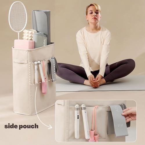 Home Gym Storage Rack, Workout Organizer, Exercise Equipment Storage for Yoga Mat Straps, Thick Yoga Mat (Bluish Grey, X-Large) - color: Bluish Grey