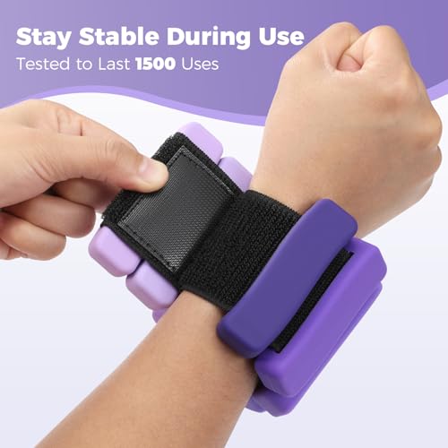 Sportneer Wrist & Ankle Weights for Women & Men Set of 2 (1LB/2LB Each) - Soft Silicone Arm & Leg Weights for Pilates, Yoga, Walking, Barre, Home Workout, Water Aerobics - color: Halo Violet, size: 4 Lb Pair (2 Lb Each)