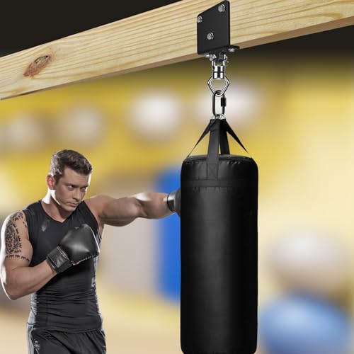 SELEWARE Heavy Duty Punching Bag Hanger and Beam Clamp for Boxing, Muay Thai, MMA - color: E. Beam Mount Punching Bag Hanger with Bearings