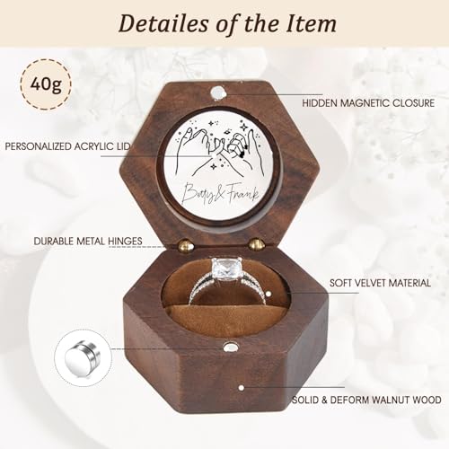 wood ring box (E-custom) - color: E-custom
