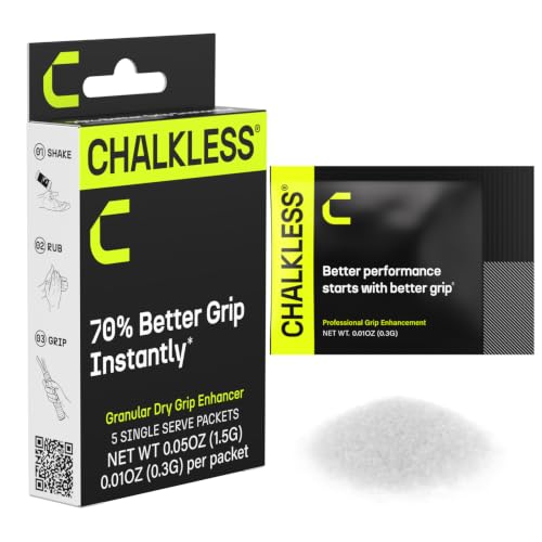 Chalkless Grip Enhancer - Premium Liquid Chalk Alternative & Less Mess Hand Chalk for Weightlifting, Powerlifting, Yoga, Gaming, Climbing, and More, Non-Toxic Long-Lasting & Reliable - style: 0.3 Gram (5 Pack)
