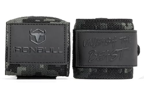 Powerlifting Wrist Wraps for Weightlifting & Bench Press - IPF Approved Heavy Duty Wrist Straps for Powerlifting, Bodybuilding & Strength Training - Competition Grade Support - color: Camo Black
