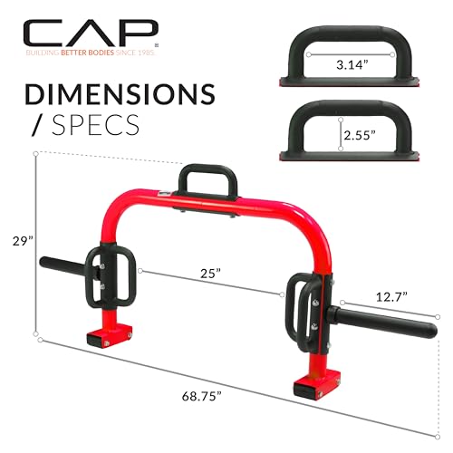 CAP Deluxe Open Trap Bar - Dual Grip Hex & Shrug Bar for Weightlifting - color: Red