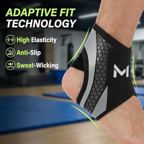 2-Pack Ankle Brace for Men & Women, Adjustable Figure-8 Stabilizer with Straps for Basketball, Volleyball & Running, Compression Sleeve for Sprained Ankle, Plantar Fasciitis & Tendonitis Relief