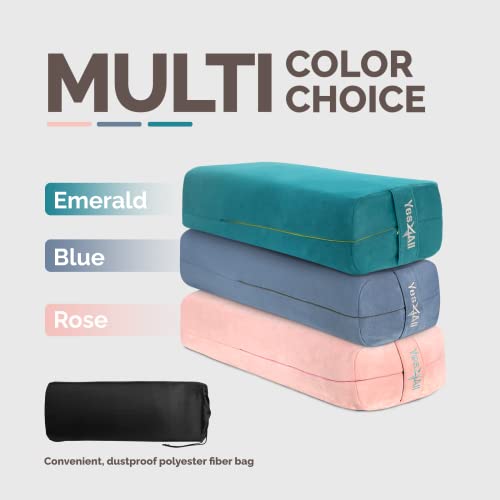 Yes4All Triple-Layer Sponge Yoga Bolster Pillow for Restorative Yoga & Meditation - Versatile Yoga Support Pillow, Balance & Poses Modification - color: B. Emerald