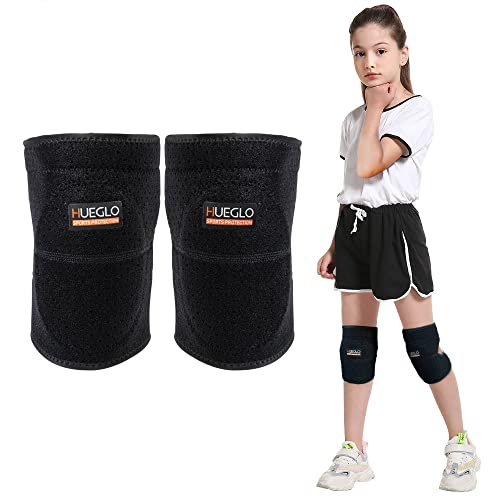 HUEGLO Dance Volleyball Knee Pads for Kids,Soft Cushion for Work,Small | Soft Sponge Pads Prevents Floor Burns,Adjustable Breathable Velcro Straps for Secure Fit.Comfortable for Youth Dance,Sport - color: Black, size: Small