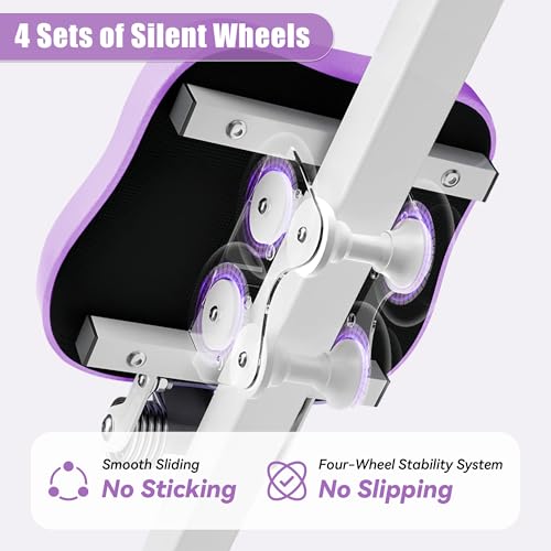EPHESPORT Multifunctional Ab Machine, Crunch & Sit-Up Core Trainer, Adjustable Ab Trainer with Knee & Back Support, Foldable, Full Body Workout Equipment for Home Gym - color: Purple