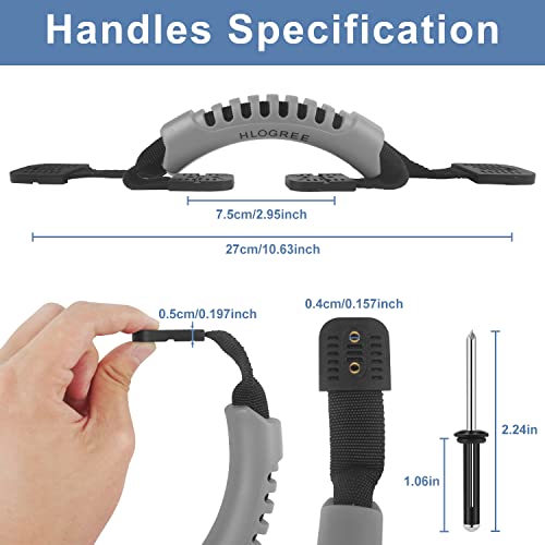 HLOGREE Kayak Handles 2/4 Pack,Kayak Carry Handle with Rivets,Kayak Replacement Handles,Kayak Handles for Emotion/Pelican/Hobie/Lifetime/sit on top/Ocean/Wilderness Accessories,Kayak Parts - color: Gray - 2PCS Kayak Handles
