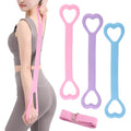 ‌Figure 8 Resistance Bands for Women & Men - 3 Levels (15lb/25lb/35lb) Silicone Workout Bands for Arms, Back, Shoulder Toning & Posture Correction - Portable Home Gym/Yoga (Pink+Blue+Purple)