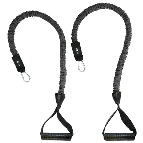 Resistance Cords - Cross Anchored Shoulder Exercise Bands - Ideal for Dynamic Warmups and Physical Rehab - One Pair of Cords - 4KOR Fitness - color: 40 lbs