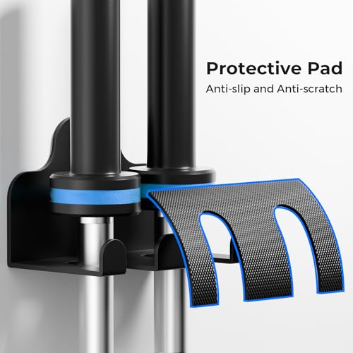 Barbell Wall Holder,Olympic Hanger,Garage Gym Bar Wall Rack,Vertical Barbell Mount Rack,Space Saving Commercial or Home Gym Accessory,Holds Under 33mm Bar Size - color: Black 2 hooks
