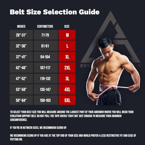 Evolution Athletics Weight Lifting Sport Belt for Strength Training, Powerlifting, or Deadlift - size: XL