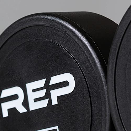 REP Fitness Urethane Coated Round Dumbbells, 5 to 100 lbs, Singles or Pairs, With or Without Rack, Steel Core, Rubber Encased, Chrome Handles, Professional Weights for Home Gym Strength Training - style: 5-50 lb set with 3 Tier Rack