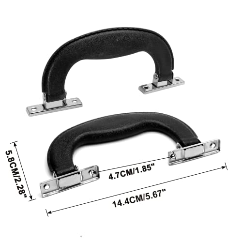 Piutouyar 14.4cm / 5.67 Inches Plastic Luggage Trunk Pull Handle, Antique Suitcase Side Holder for Briefcase, Luggage, Toolbox, Musical Box, Black(3Pcs) - color: Black, size: Black-3Pcs