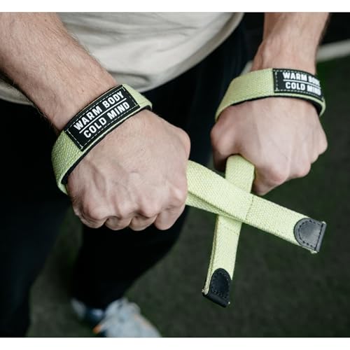 WARM BODY COLD MIND V2 Lifting Wrist Straps for Weightlifting - Hand Straps for Powerlifting, Weight Lifting, Bodybuilding Functional/Cross Training, Deadlift Gym Bar, Cotton - color: Basic Salat