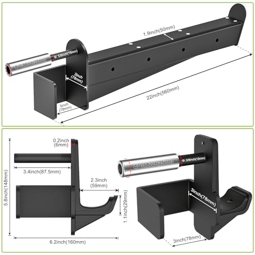 Kipika Power Rack Attachment for 5/8" & 1" Holes - Heavy Duty Home Gym Equipment for 2x2 or 3x3 Squat Rack, Adjustable and Easy to Install - color: For 3"x3" Rack with 5/8" or 1" Hole