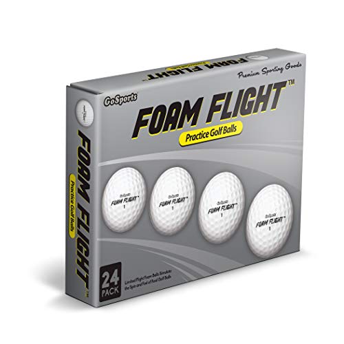 GoSports Foam Flight Practice Golf Balls - Choose White or Yellow - Pack of 24 Limited Flight Training Balls - color: White