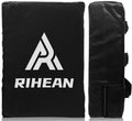 Martial Arts Kicking Shield Pad for Muay Thai, Taekwondo Football, Basketball, Hockey Training, 12x16in Denser Foam High-Density PU Leather Cover - color: Black Kick Shield