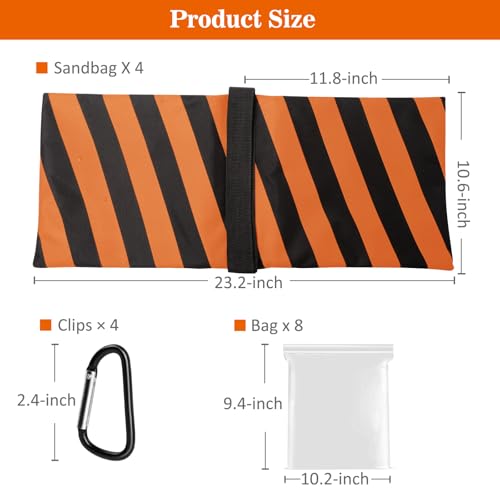 4 Packs Orange Sandbag Weight Bags for Light Stand Photography Video Equipments, Heavy Duty Saddlebags for Backdrop Stand, Photo Tripod, Canopy, Pop up Tent, Umbrella Base, Fishing Chair, Picnic Table - color: Orange