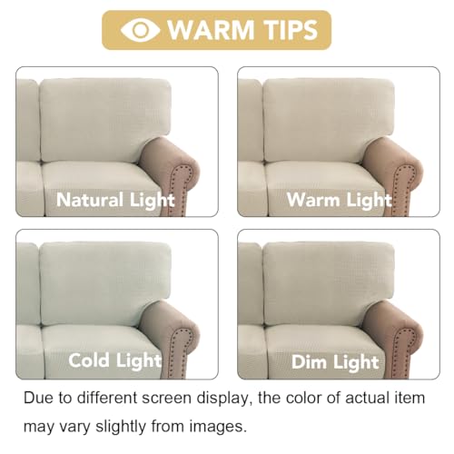 H.VERSAILTEX Multi-Pieces Sofa Covers Stretch Couch Covers Form Fitted Seats and Back Cushions Covers (2 Seat Covers Plus 2 Back Cusion Covers, Bonus 2 Armrest Covers), Island Fossi - color: Island Fossi, size: 2 SEAT COVERS + 2 BACK COVERS+ 2 ARMREST COV