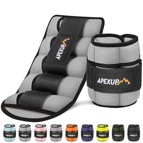 APEXUP Adjustable Ankle Weights for Women and Men, Modularized Leg Weight Straps for Yoga, Walking, Running, Aerobics, Gym, Physical Therapy - color: Gray, size: 5 lbs x2