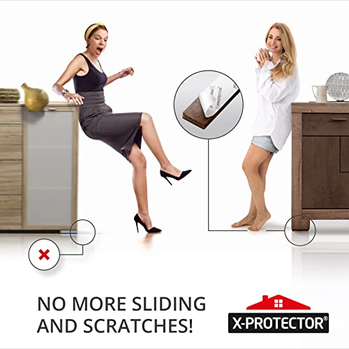 X-PROTECTOR Non-Slip Furniture Pads 8PCS 1.5”x5” Rubber Furniture Grippers | Self-Adhesive Floor Protectors Grips for Furniture Feet - Non Skid Furniture Pad Floor Protectors - Keep Furniture in Place! - size: 1.5 x 5 inch 8 Rectangular