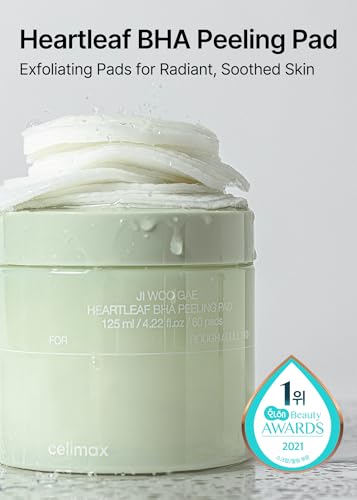 celimax Ji.Woo.Gae Heartleaf BHA Peeling Pad | Pore Care, Exfoliating Double-Side Toner Pads, Facial Peels, Hydrating, Tea Tree, For Acne Prone & Breakouts (60pads) - color: JWG Peeling Pad