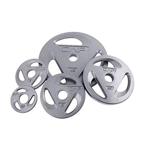 Cap Barbell 2-Inch Olympic Grip Weight Plates, Single, Gray, Various Sizes - size: 10 lb