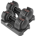CAP ADJUSTABELL Adjustable Dumbbell Set, Premium Quick Select Adjustable Weights for Strength Training, Singles & Pairs, 12.5 LB, 25 LB & 55 LB, Round & Hex Dumbbells, Multiple Grip Handle Options - size: 25 lb - Honeycomb Black Handle, style: Pair