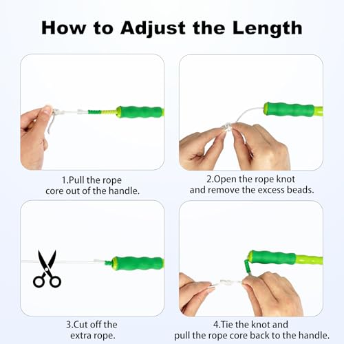 BIRDDIE Soft Beaded Jump Ropes, Adjustable Length Skipping Rope, Tangle Free Segmented Jumping Rope for Kids and Adults Exercise, Fitness 9.2 Ft - color: 3Pack