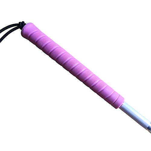 Aluminum Mobility Folding White Cane for Vision Impaired and Blind People (Folds Down 6 Sections) (130cm (51.2inch), Pink Handle) - color: Pink Handle, size: 51.2 Inch (Pack of 1)