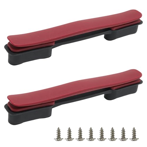2Pcs Burgundy Plastic Luggage Straps with Screws, Luggage Handle Replacement, Grip Carry Strap for Repair - color: Burgundy