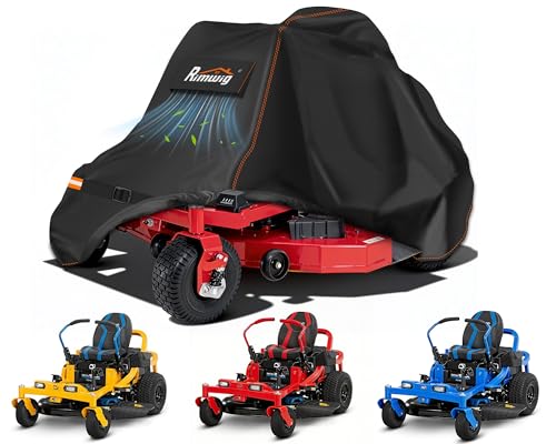 Garden Zero Turn Mower Cover Waterproof,Zero Turn Lawn Mower Covers Windproof,Mower Protector Fit with Air Vents and Elastic Straps(Zero Turn-79"L x 55"W x 46"H) - size: Zero Turn-79"L x 55"W x 46"H