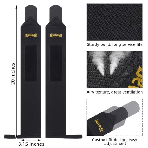 Wrist Wraps for Weightlifting, 20" Professional Wrist Support for Powerlifting, Bench Press, Adjustable Heavy Duty Straps with Thumb Loop for Men Women Gym Workout (2 PCS)