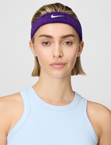 Nike Unisex Adult Swoosh Classic Headband - color: Court purple/white