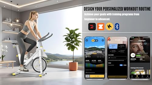 Indoor Exercise Bike, 30 lbs Flywheel, LCD Monitor, 330 lbs Weight Capacity, Tablet Mount, Comfortable Seat