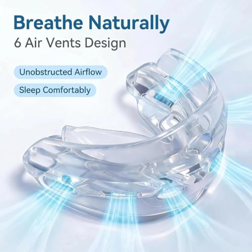 Mouth Guard for Sleep & Sports,No-Boil,3-in-1 | No-Boil 3-in-1 guard for night grinding & sports. Soft silicone,6 air vents, includes case.