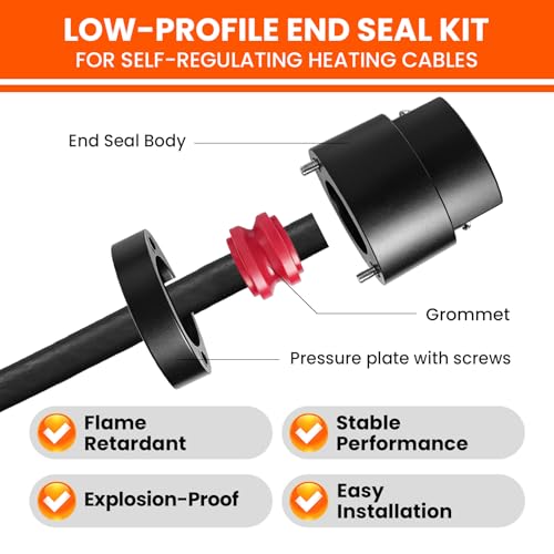 ES-PRO CSA Explosion-Proof Low-Profile End Seal Kit For Heat Cable | NEMA 4X Waterproof, Self Regulating Terminal, Roof and Gutter De-Icing, Pipe Freeze Protection - style: ES-PRO