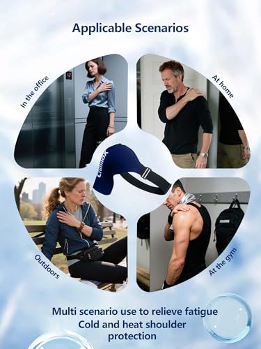 Shoulder Ice Pack Rotator Cuff & Arm Cold Therapy Wrap, Reusable Hot and Cold Gel Brace Sleeve for Shoulder Injuries, Surgery Recovery, Pain Relief for Men & Women (Large Blue) - color: Large Blue