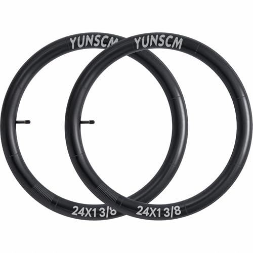 2-PCS 24x1 3/8 (37-540) Heavy Duty Bike Tubes AV32MM Schrader Valve 24x1 3/8 Inner Tubes Compatible with 24 x 1 3/8 Wheelchair Bike Bicycle Tire Tubes