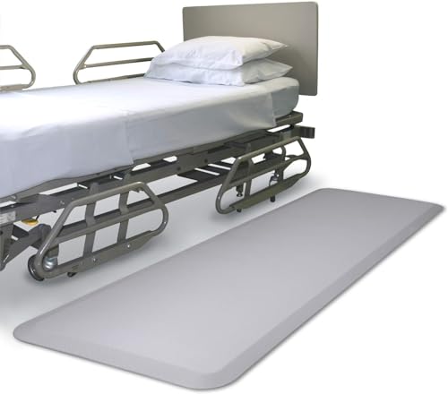 Fall Protection Mat for Elderly - Cushion Safety Mat Reduces Impact - Anti-Slip Fall Mats for Elderly - Bedside Floor Mats-24''x70''x3/4''-Grey - color: Grey