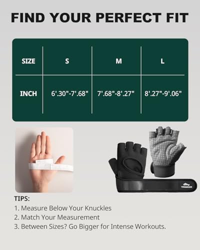 Trideer Weight Lifting Gloves for Women Men with Wrist Support, Workout Gloves Women Full Palm Protection for Gym Training, Fitness, Weightlifting & Pull Ups - color: Black, size: Small