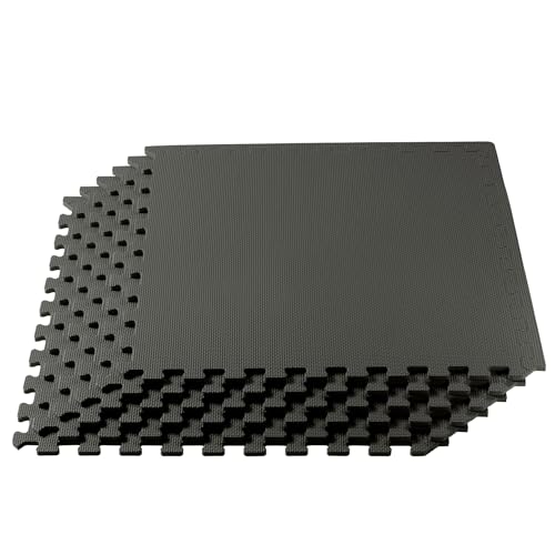 We Sell Mats 1/2 Inch Thickness Multipurpose EVA Foam Floor Tiles, Interlocking Floor Mat for Indoor Gym and Home Use, 24 in x 24 in, Charcoal Gray, 24 Square Feet (6 Tiles) - color: Charcoal Gray, style: 24 Square Feet (6 Tiles)